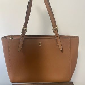 Brown Tory Burch York Buckle Tote
